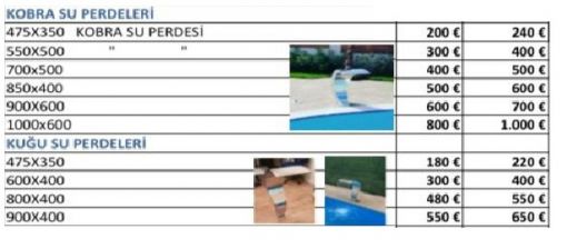 havuz selale fiyat